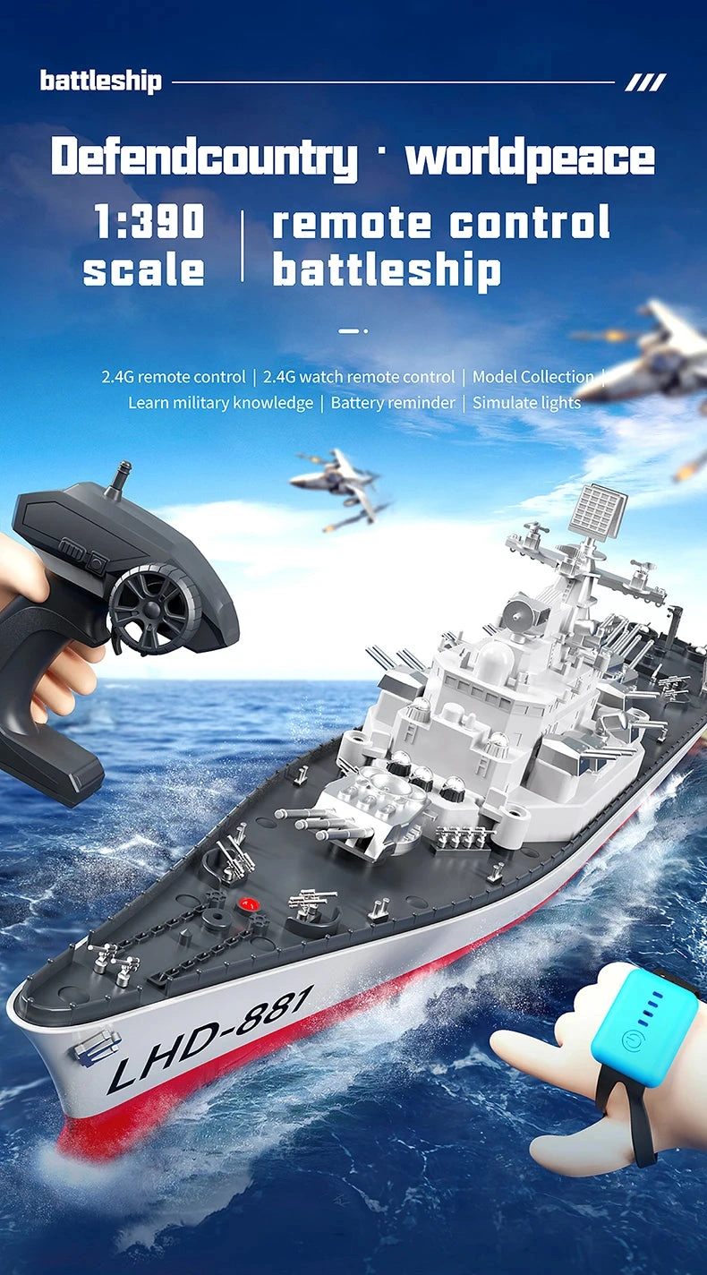 Epic RC Battleship: Royal Navy Destroyer Smasher - 2.4G Action!